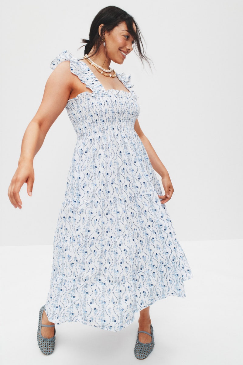 White Floral Ellie Nap Dress by Hill House Home - Photo 0