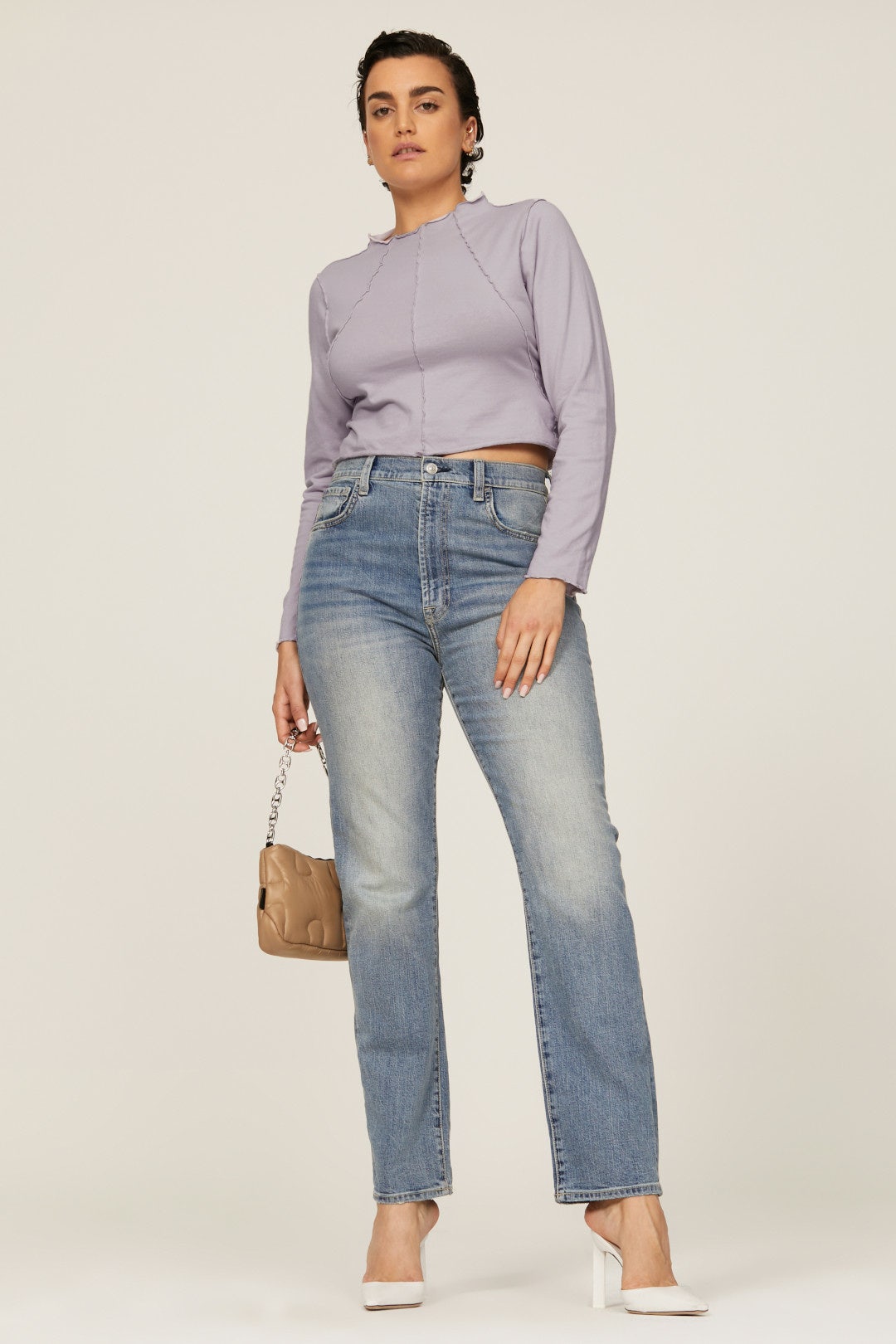 Lettuce Edge Mock Neck Top by GOOD AMERICAN 5