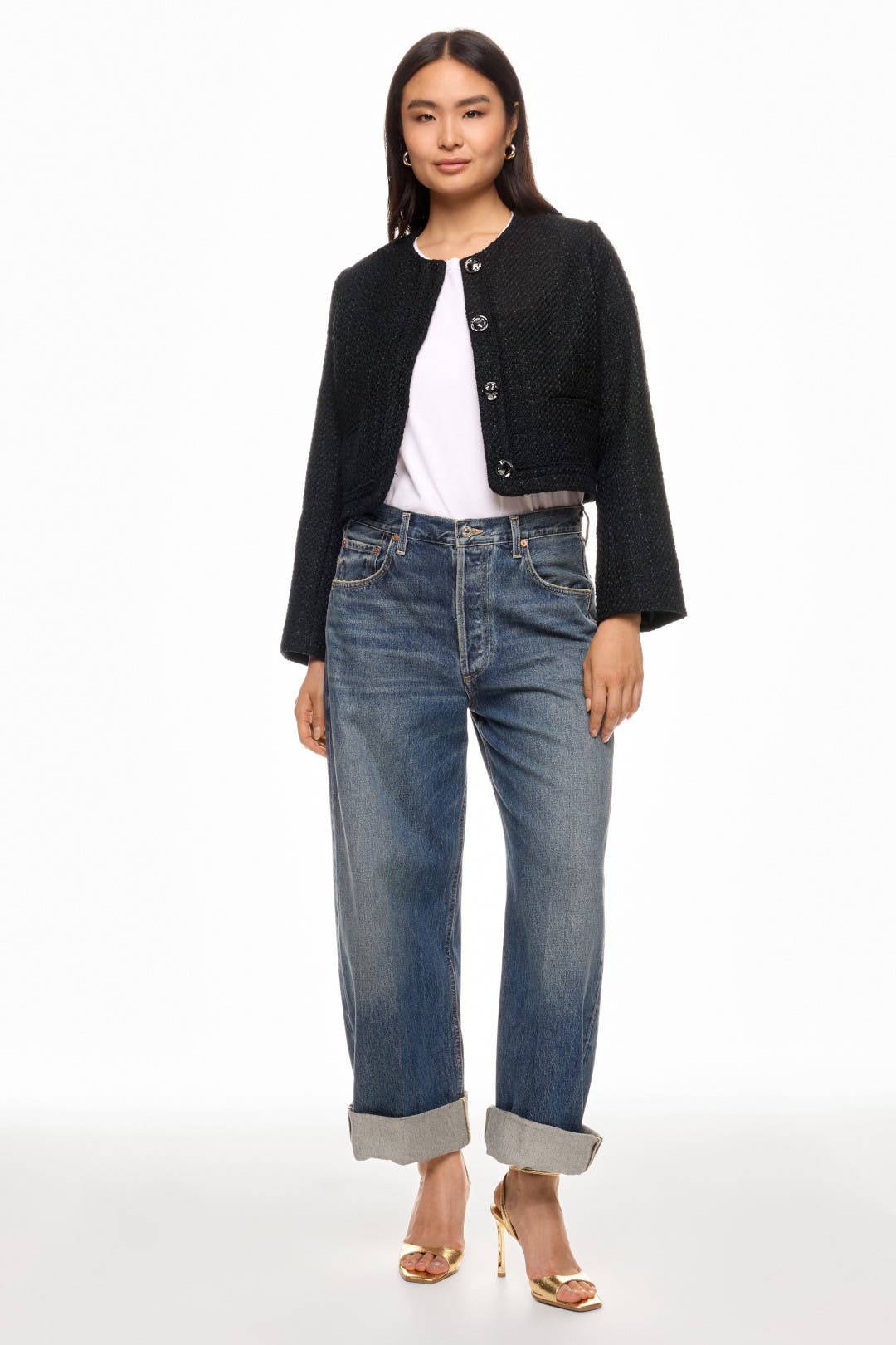 ジャケット・アウター collarless cocoon jacket Cropped Collarless Tweed Jacket | Urlazh – Urlazh New York