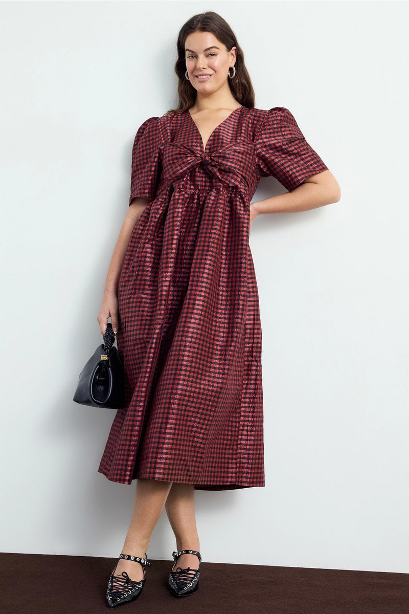 Tie Front Midi Dress by GANNI - Photo 0