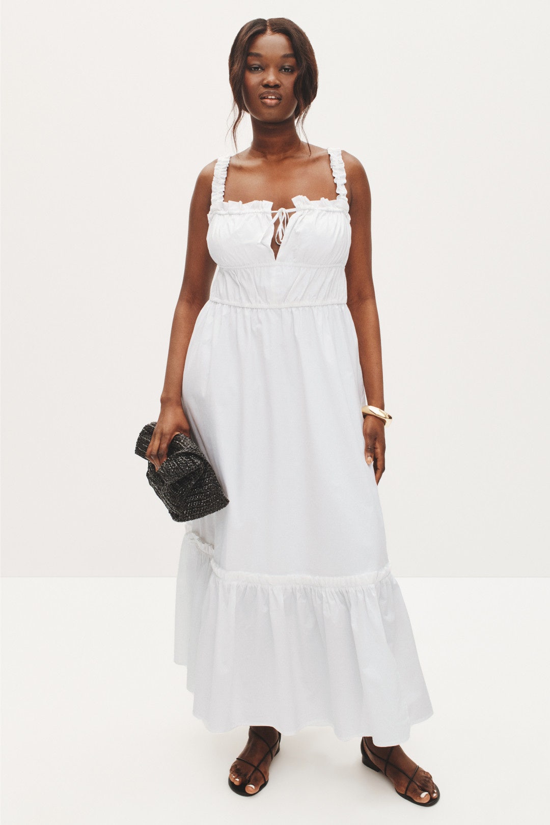 Smocked Tie Front Dress by Rosetta Getty x RTR 5