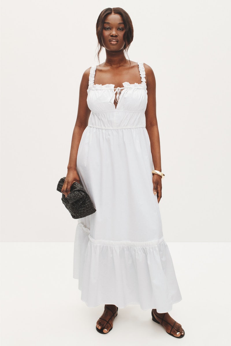 Smocked Tie Front Dress by Rosetta Getty x RTR - Photo 0