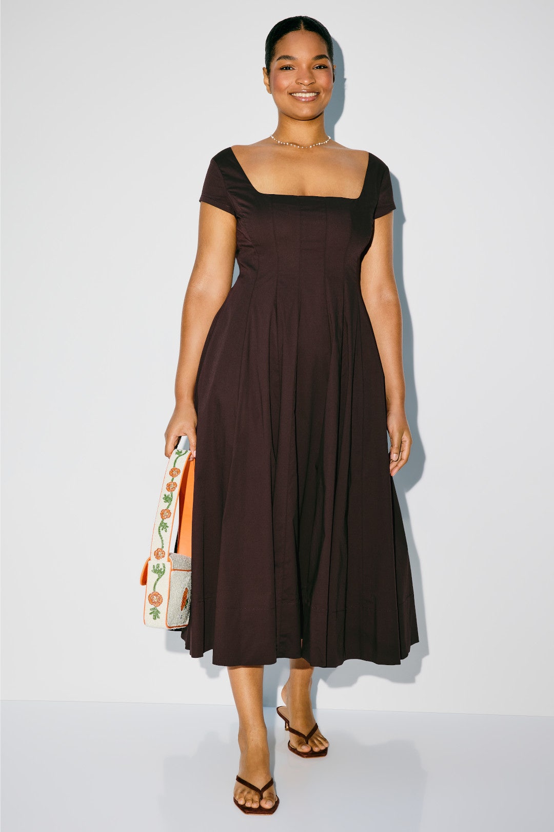 Short Sleeve Wells Dress Earth by Staud 5