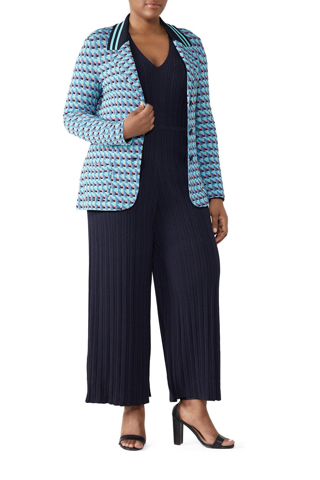 Blue Abstract Blazer by Aldomartins 3