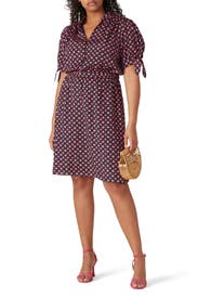 puff sleeve printed dress