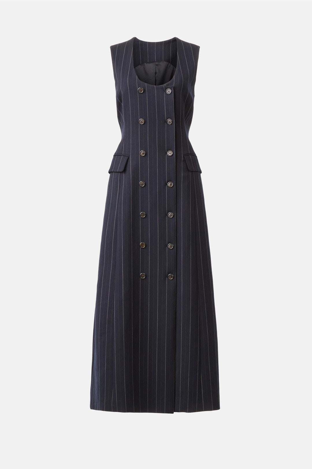 Pinstripe Button Down Dress by Argent 4