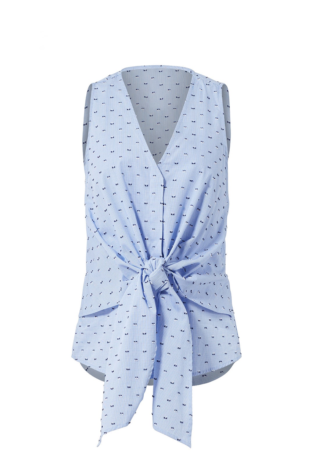 Blue Printed Tie Top by Derek Lam 10 Crosby 4