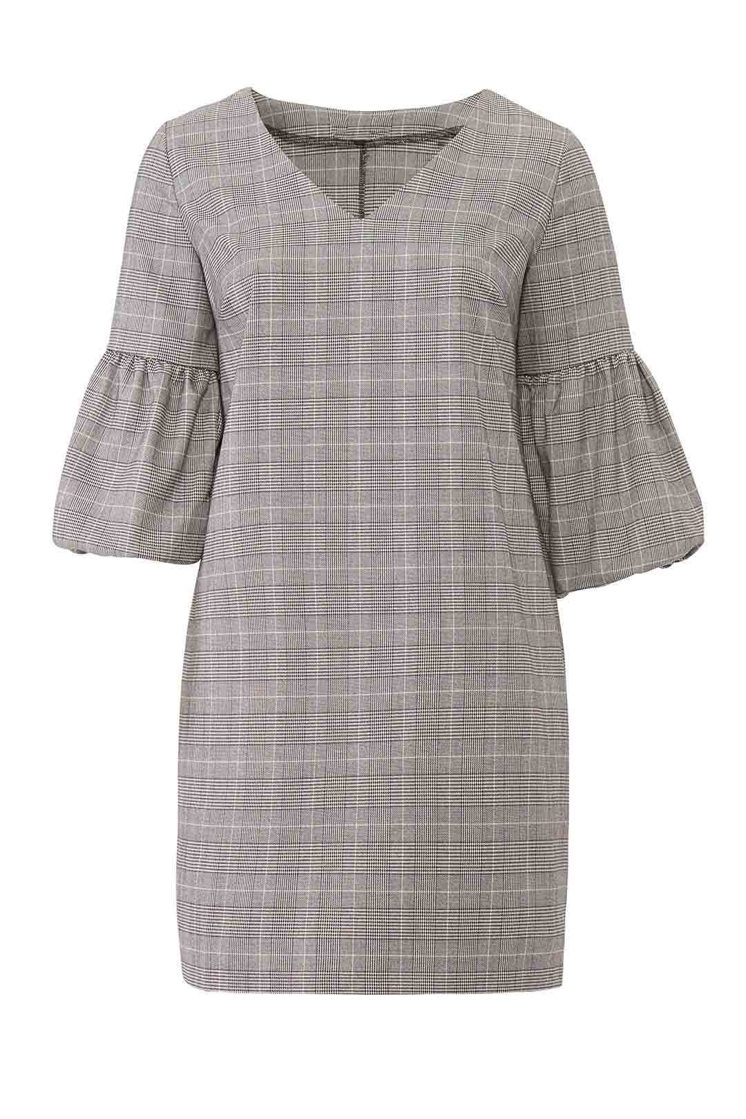 Balloon Sleeve Plaid Dress by ELOQUII