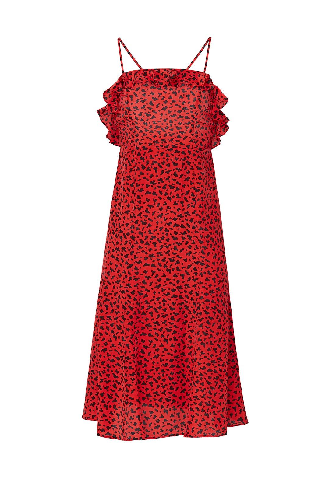 Leopard Long Red Silk Dress by The Kooples 3