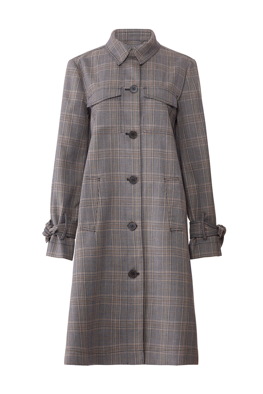 Grey Plaid Long Coat by Derek Lam 10 Crosby 3