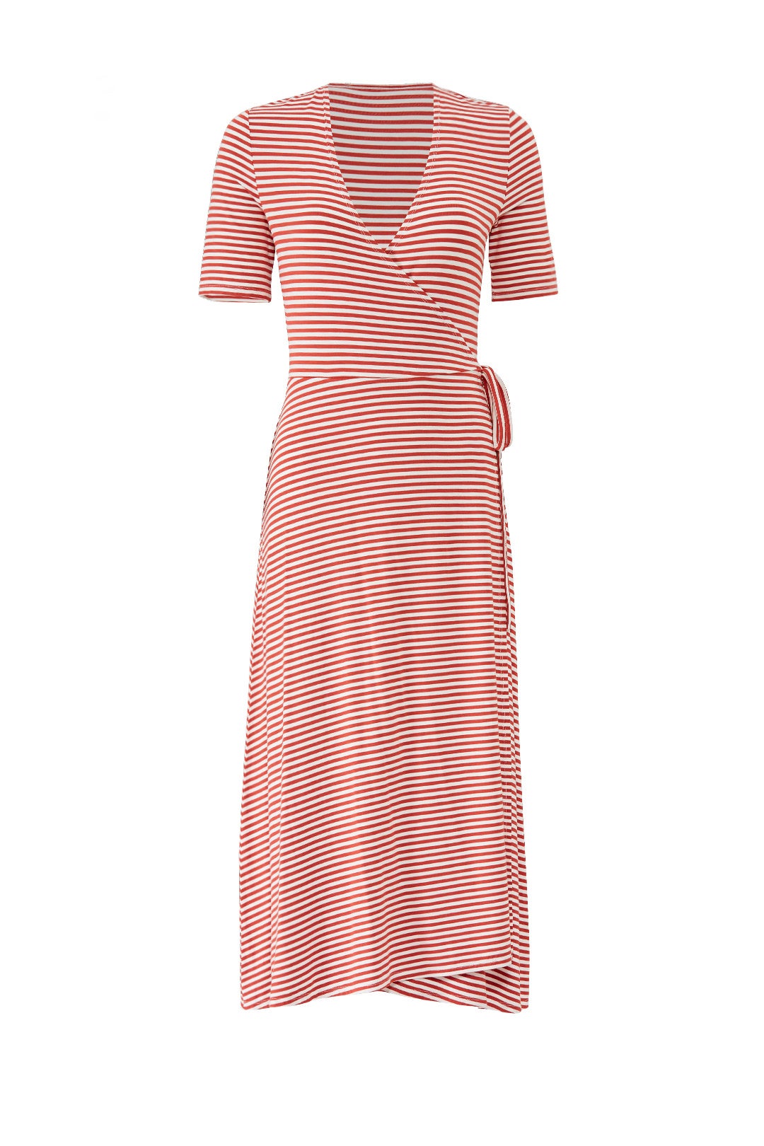 Red Stripe Wrap Dress by 525 America
