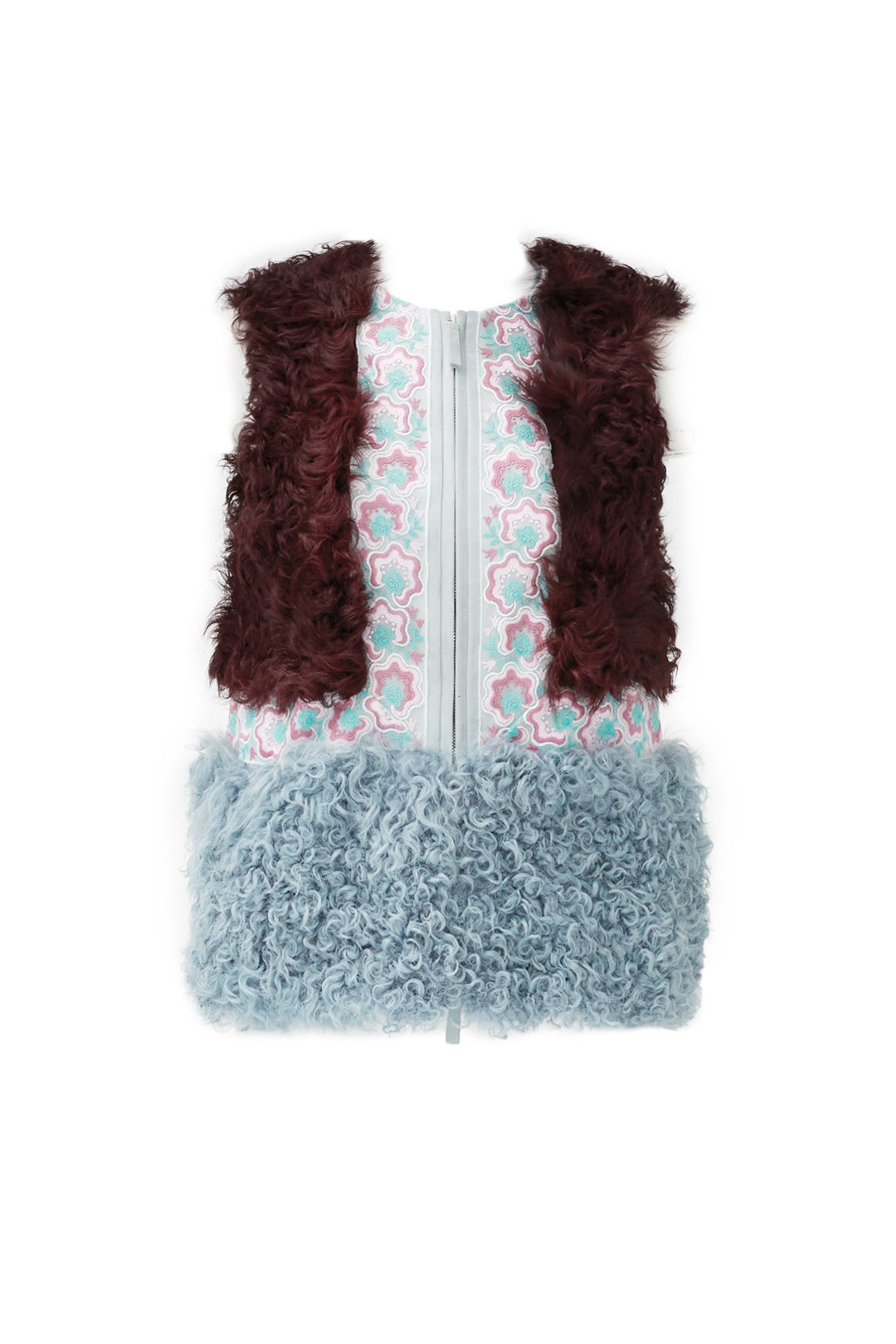 Bordeaux Fur Vest by Giamba