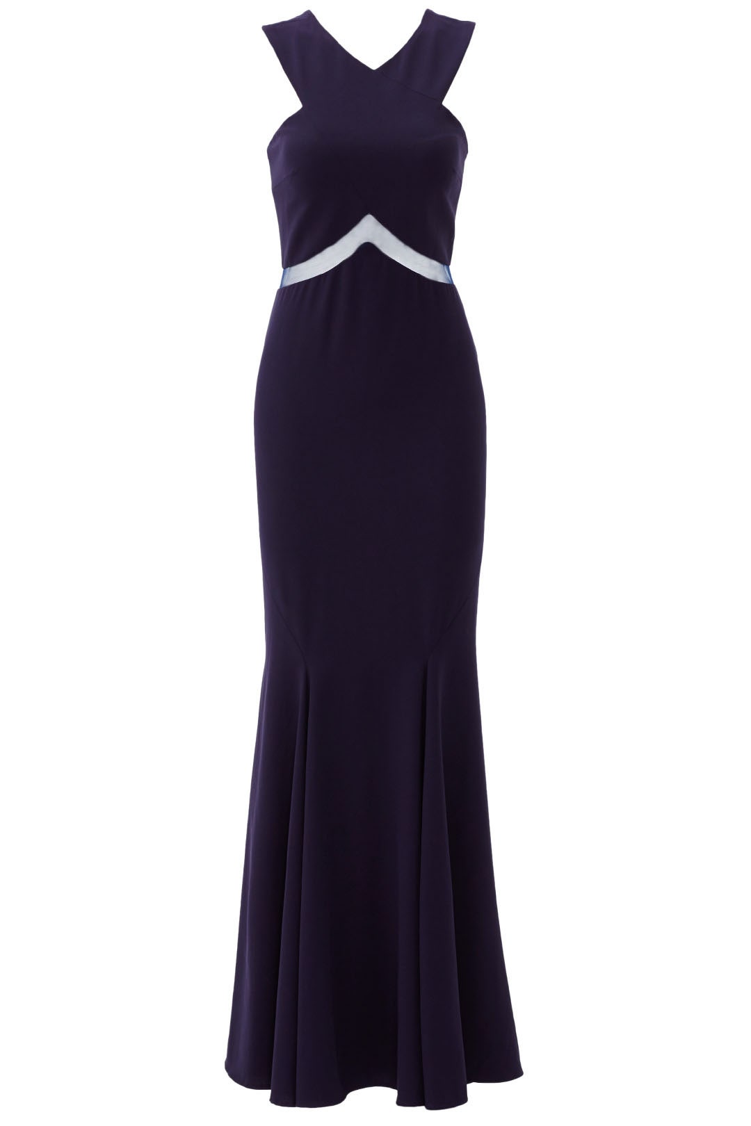 Navy Chevron Cutout Gown by Mignon 3