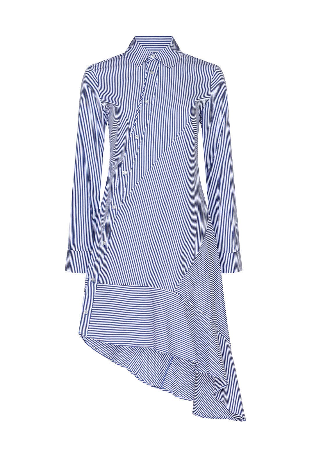 Pinstripe Asymmetric Shirtdress by Koché x RTR | Rent the Runway
