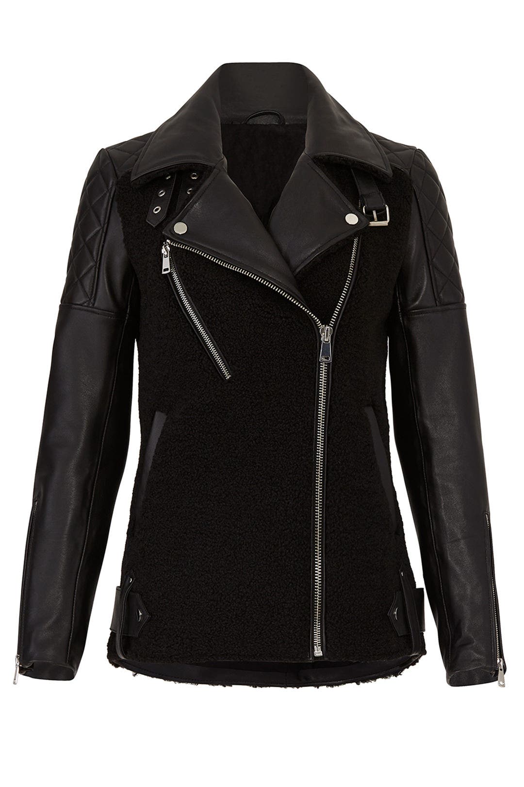 Black Long Leather Jacket by Slate & Willow