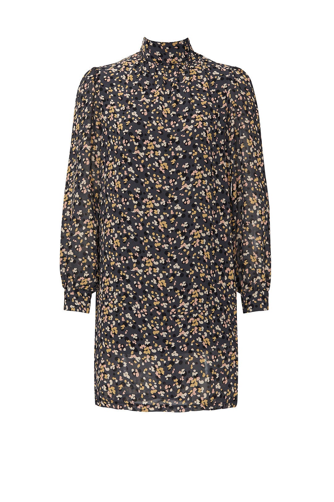 Black Printed Mock Neck Dress by KENDALL + KYLIE 4