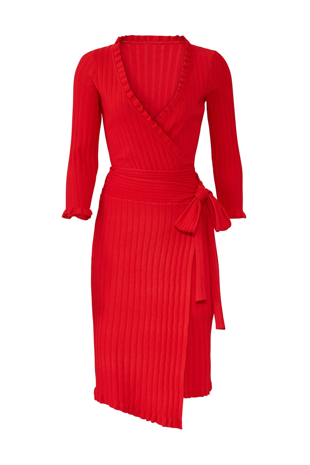 Ruffle-Edge Wrap Dress by Milly 3