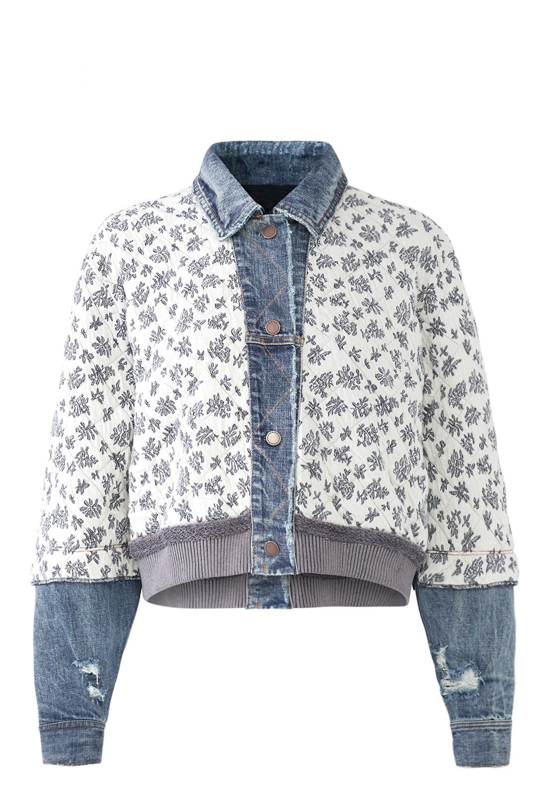 Distressed Ditsy Denim Jacket by Free People 3