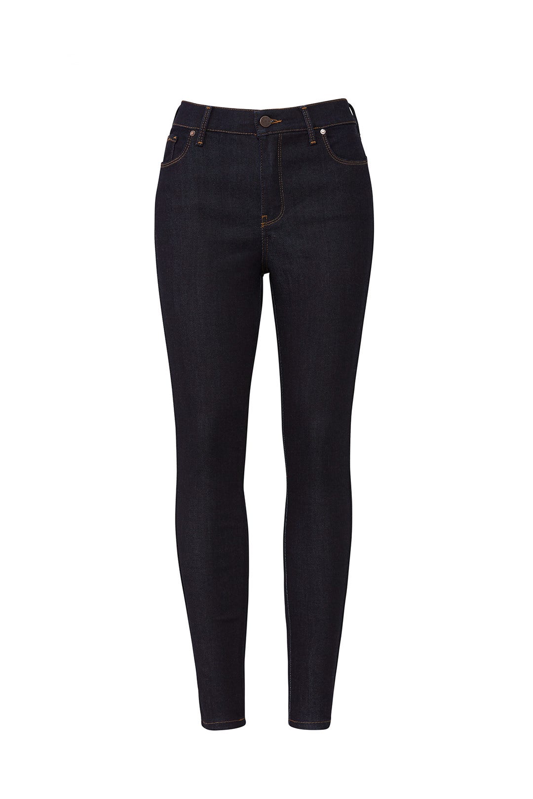 Dark Blue High Rise Skinny Jeans by Mott & Bow 3