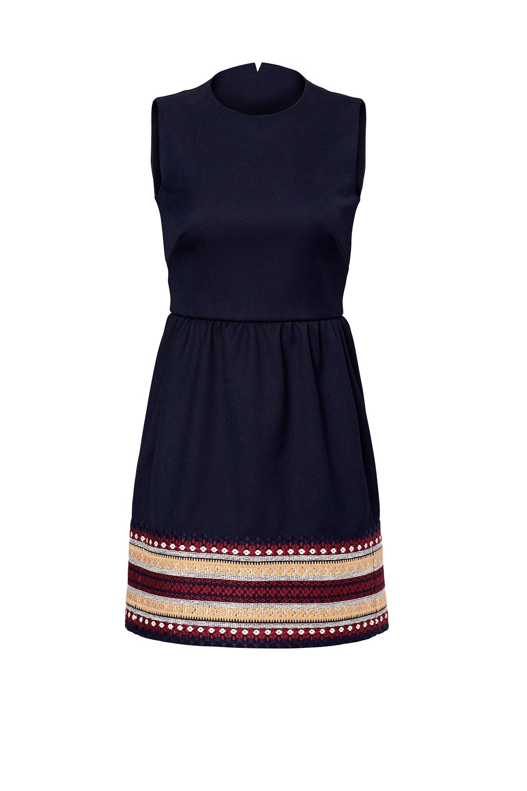 Embroidered Hem Navy Dress by RED Valentino