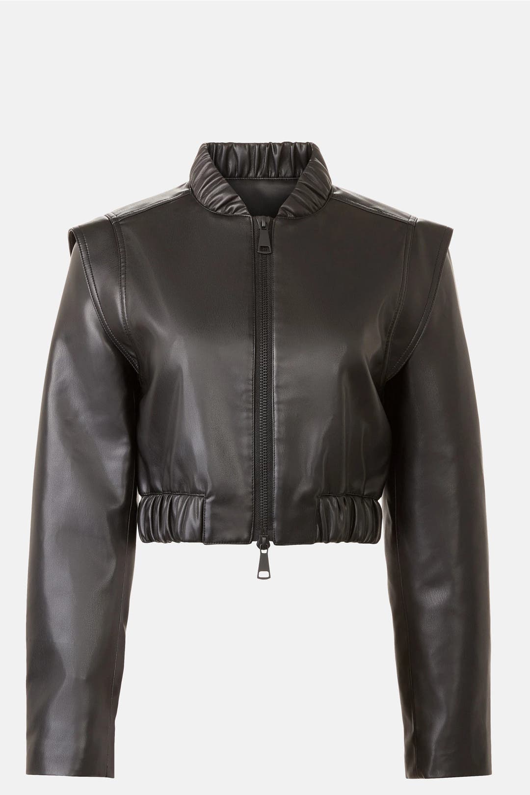 Black Leather Bomber Jacket by DUNST | Rent the Runway