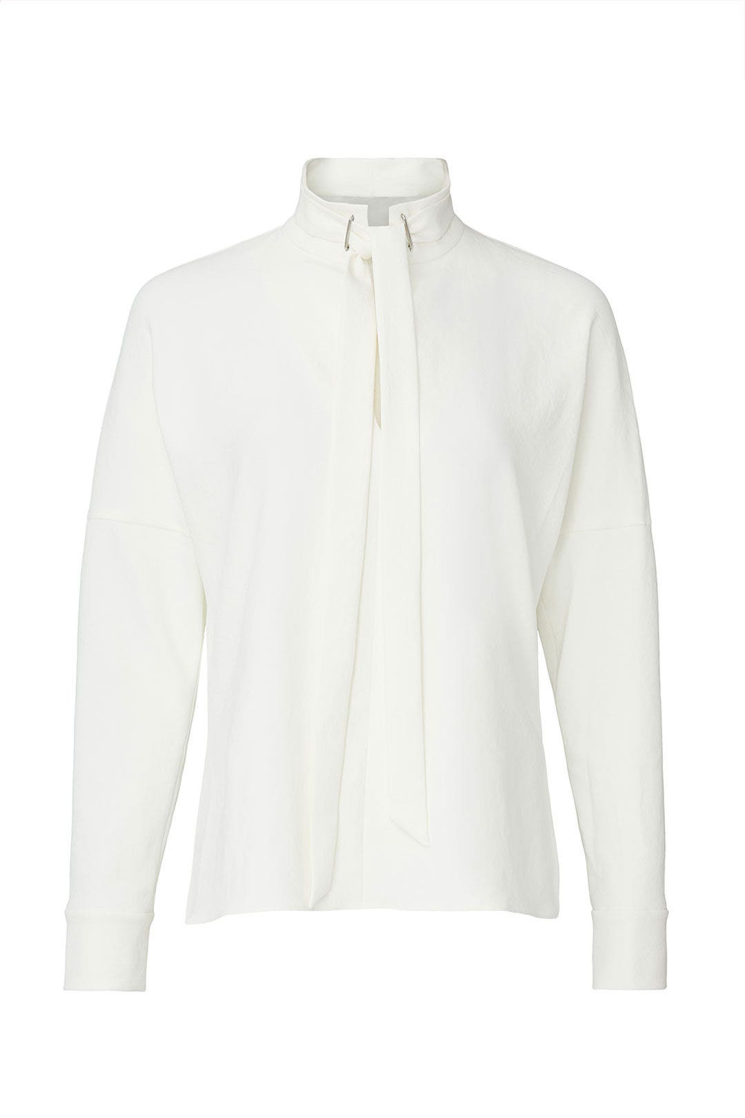 White Dolman Tie Neck Top by Tibi
