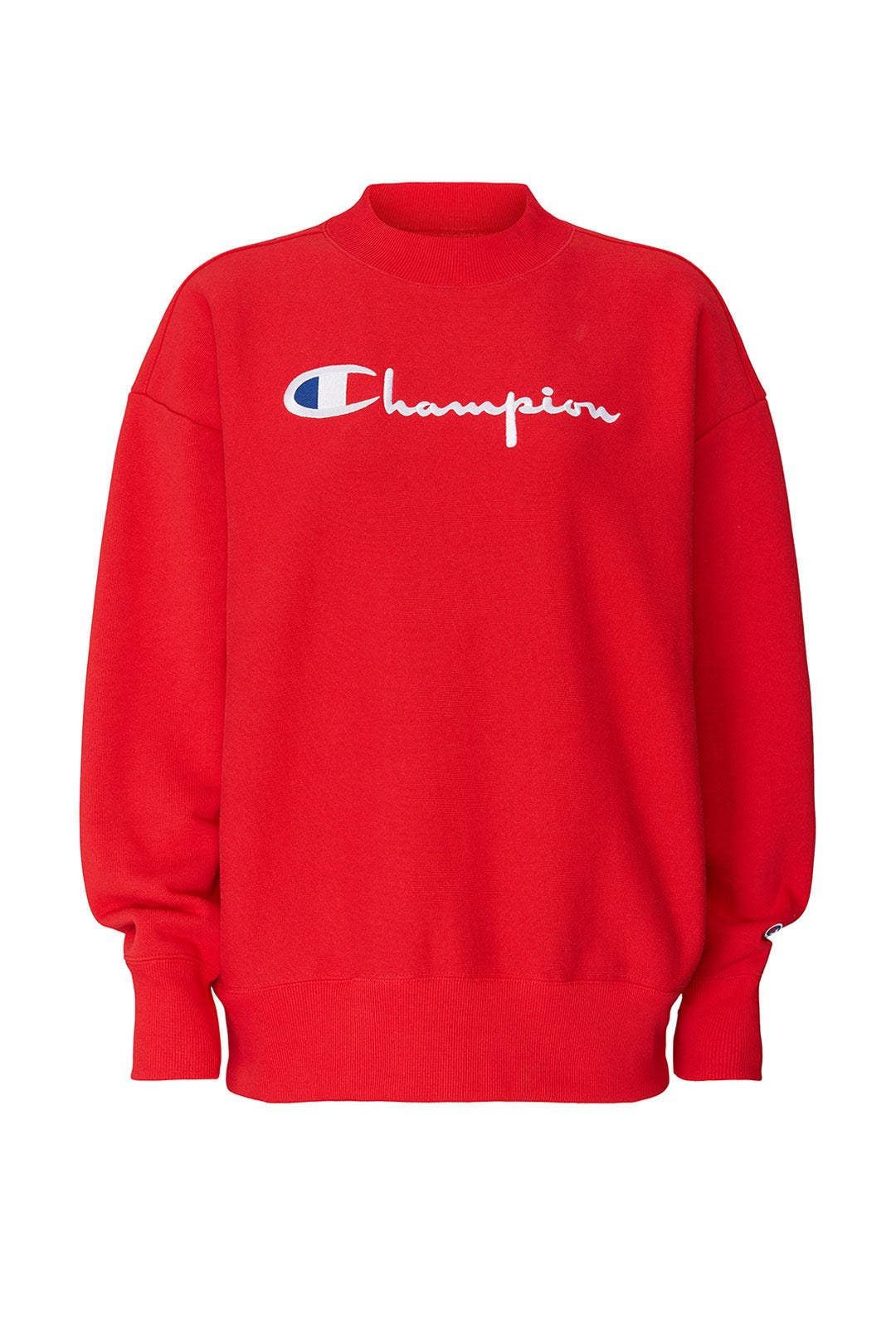 Red Big Script Oversized Sweatshirt by Champion 4