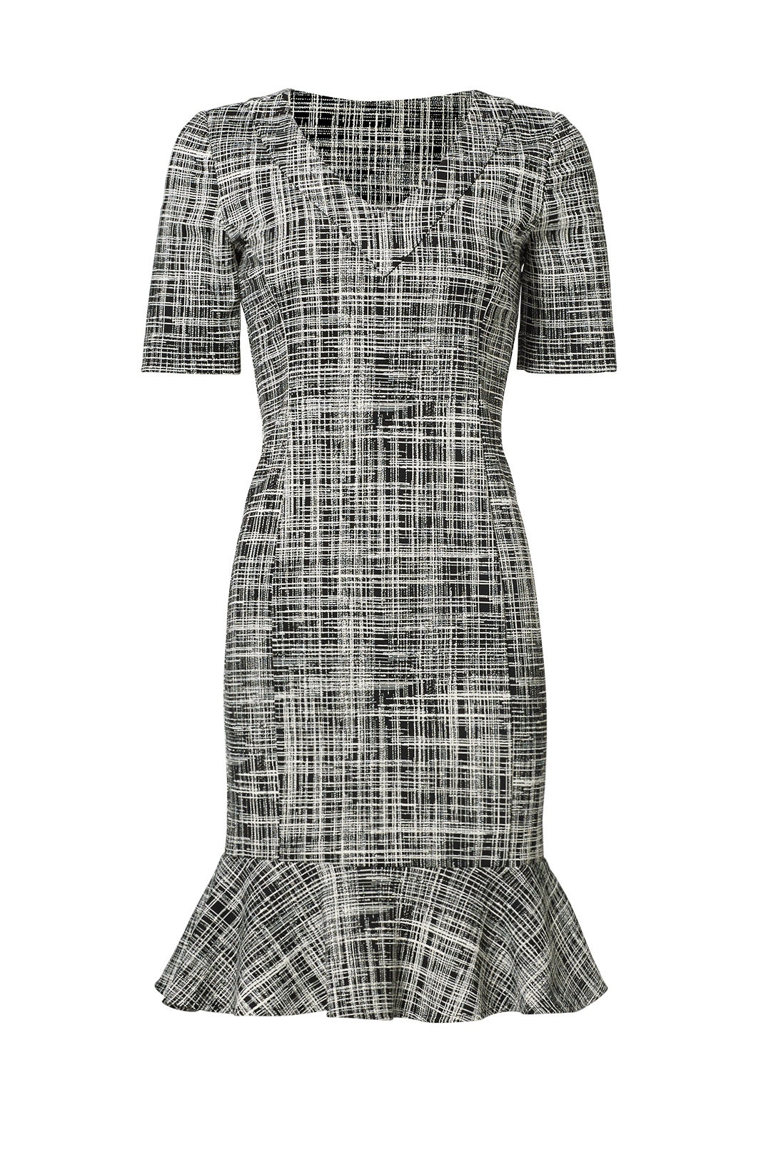 Ruffle Hem Tweed Print Dress by BOUTIQUE MOSCHINO