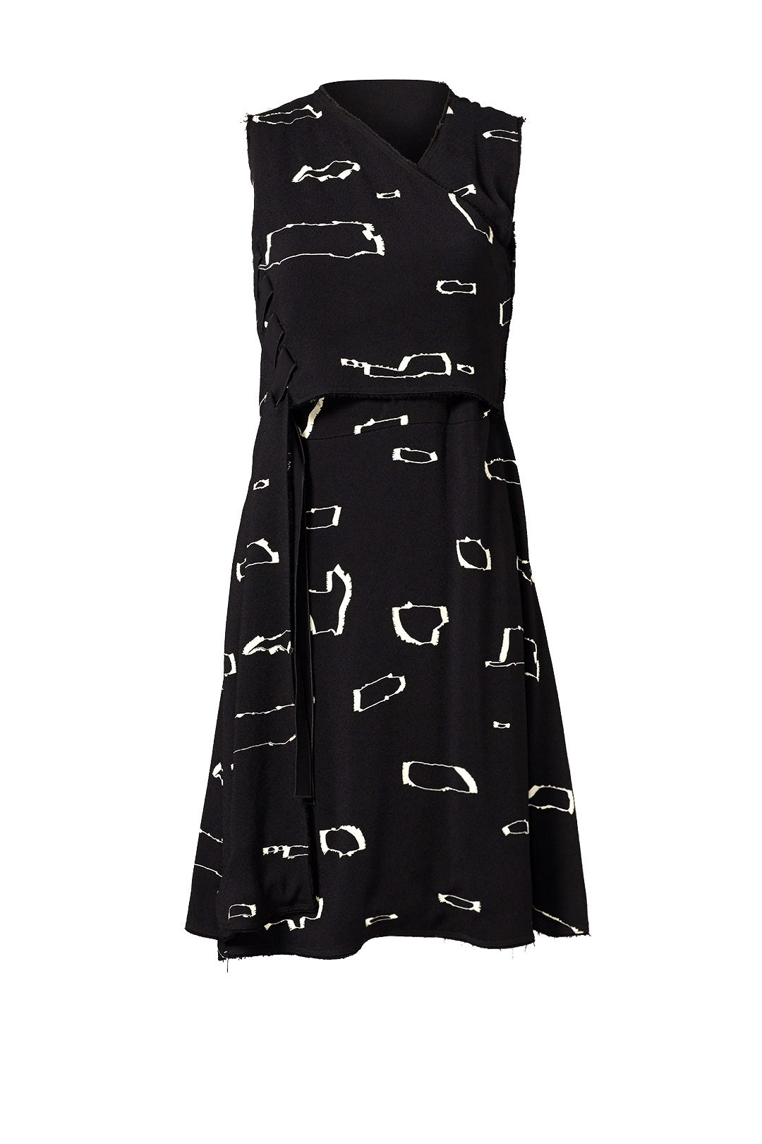 Ripple Print Black Dress by Proenza Schouler