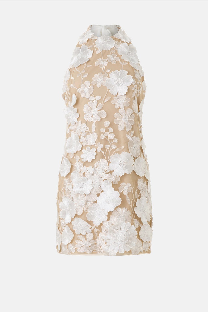 White Lace Tiered Mini Dress by Self-Portrait | Rent the Runway