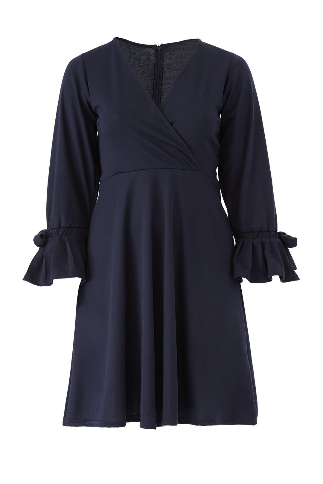 Navy Fit and Flare Dress by LOST INK | Rent the Runway