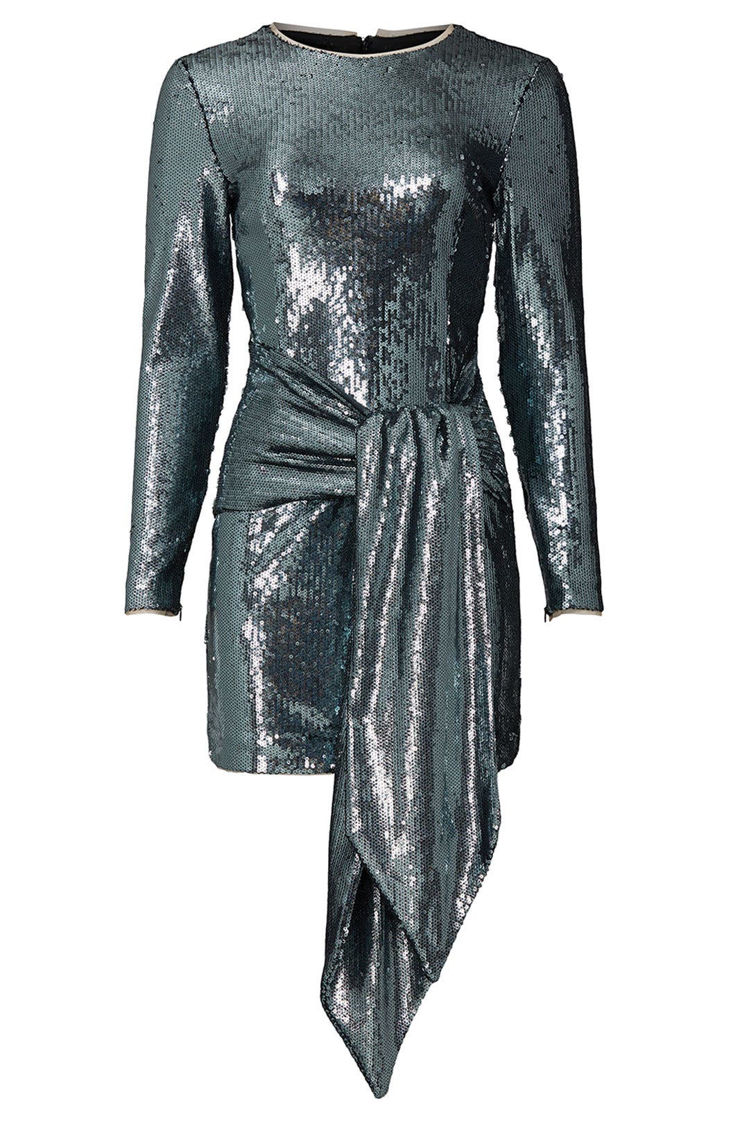 Gunmetal Front Tie Sequin Dress by Toccin for $108 | Rent the Runway