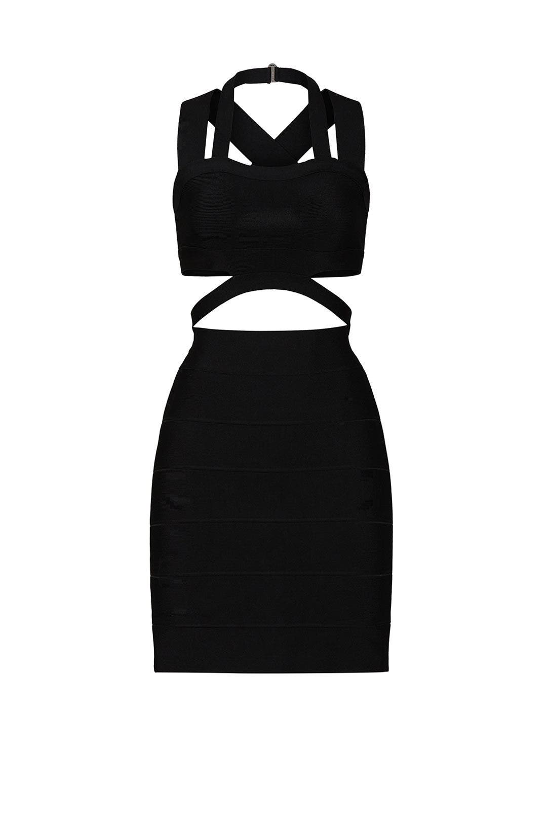 Black Cutout Mini Dress by Hervé Léger 4