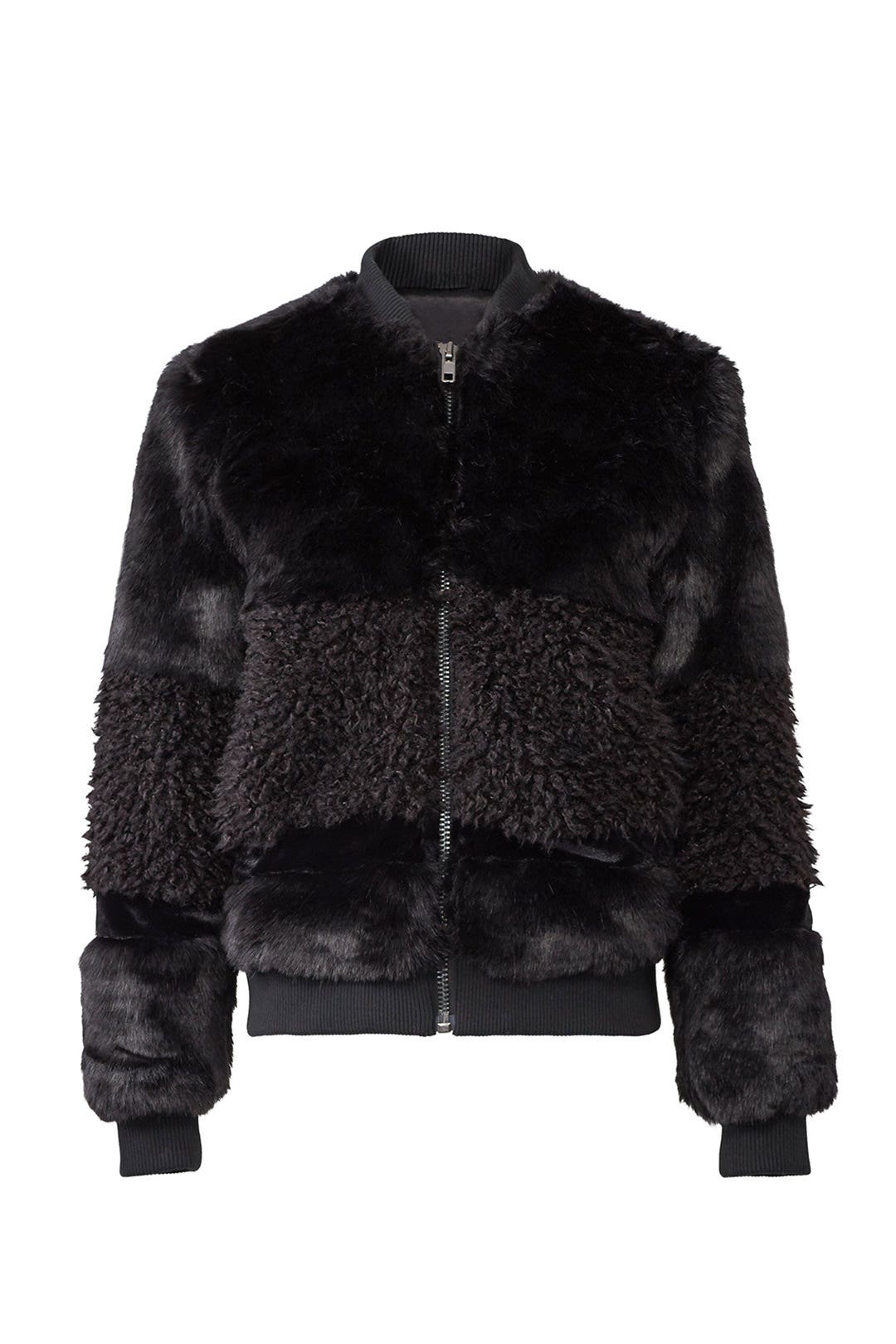 Black Faux Fur Bomber by John + Jenn 3