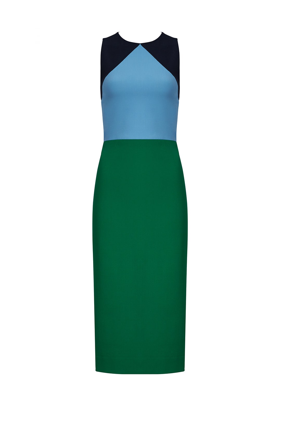 green emerald velvet dress Women's Linen Color Block Dress-TURQ/GREEN L main image 0