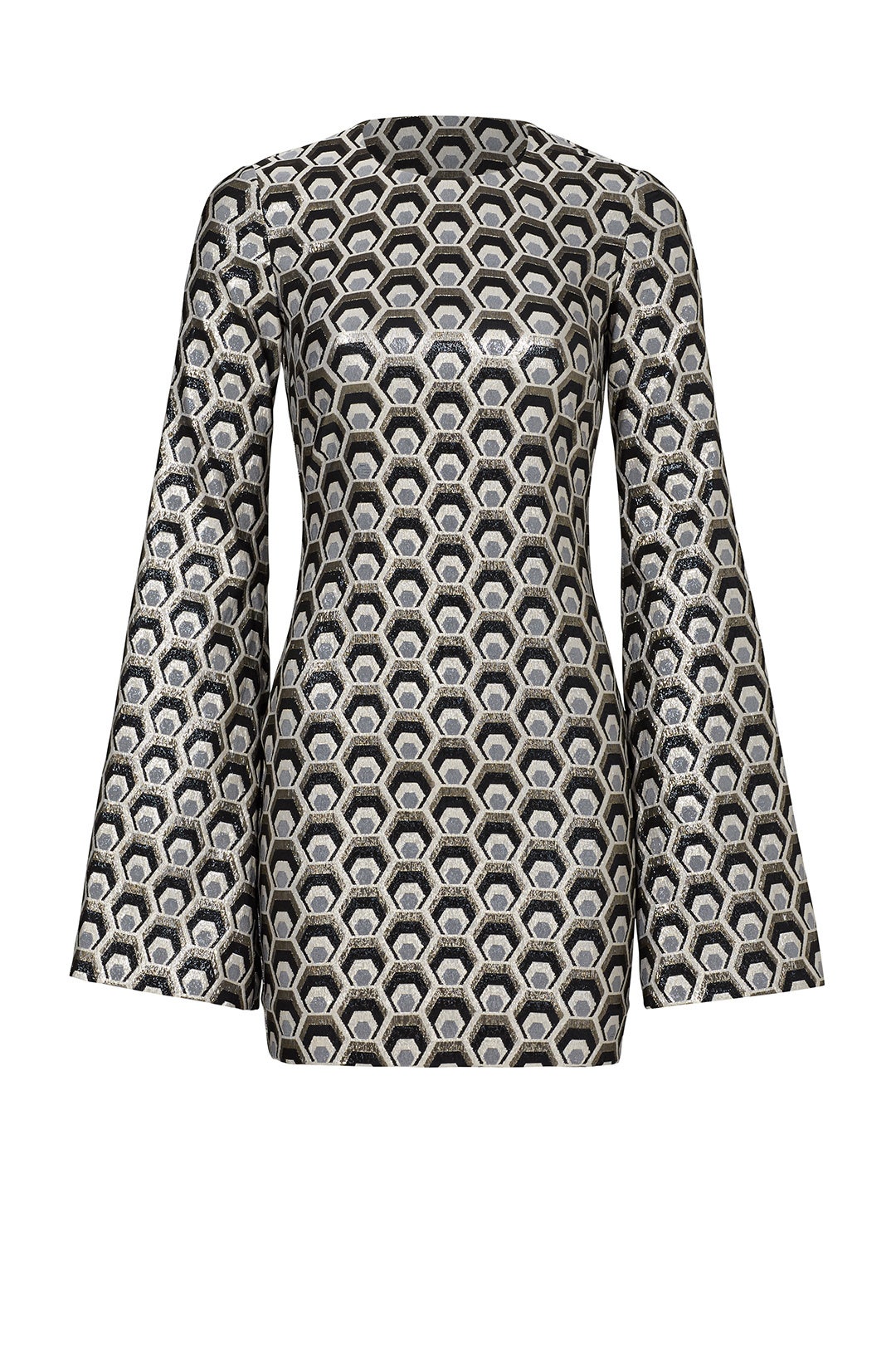 Metallic Hexagon Print Dress by Rubin Singer 3