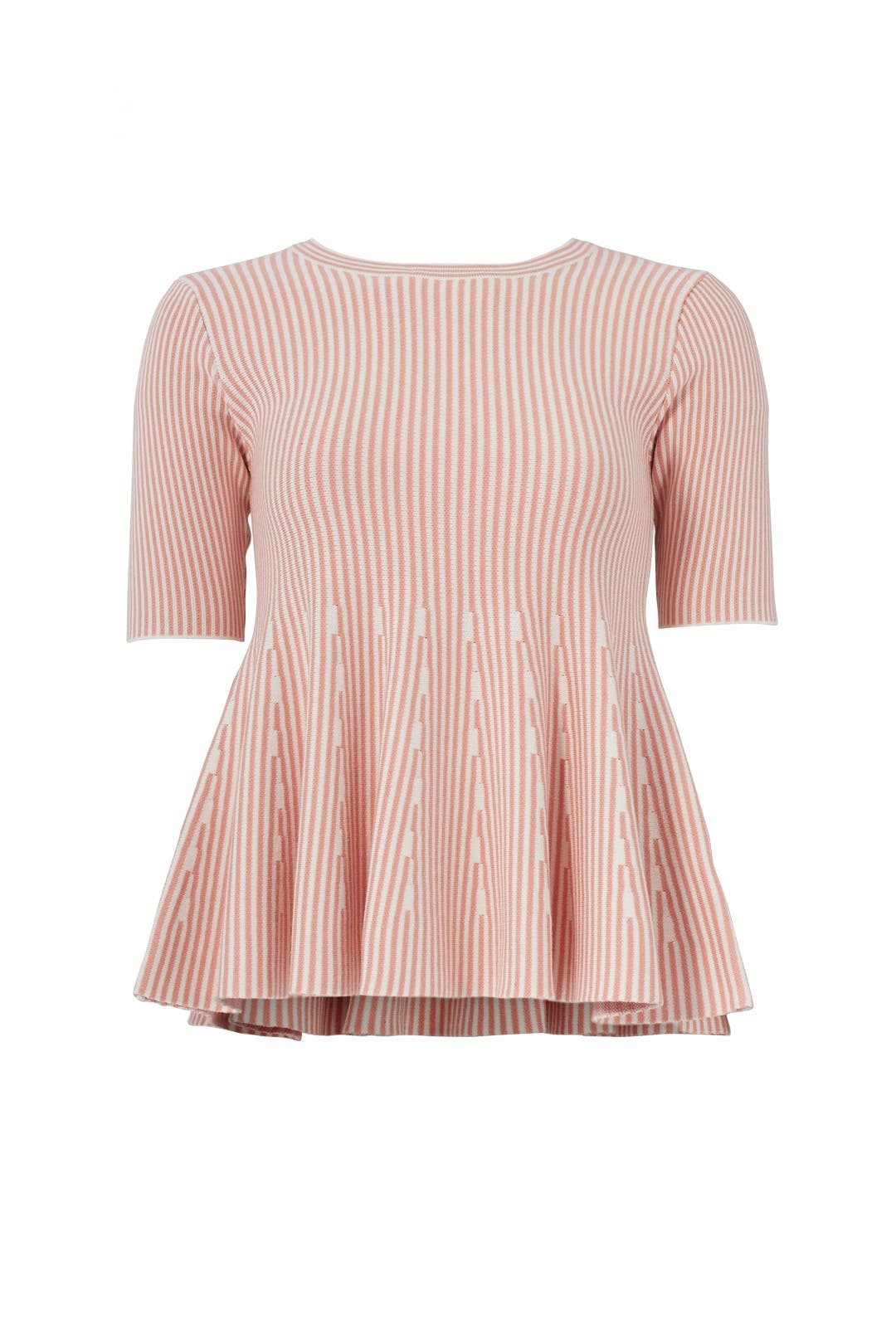 Pink Knit Peplum Top by English Factory for 15 Rent the Runway