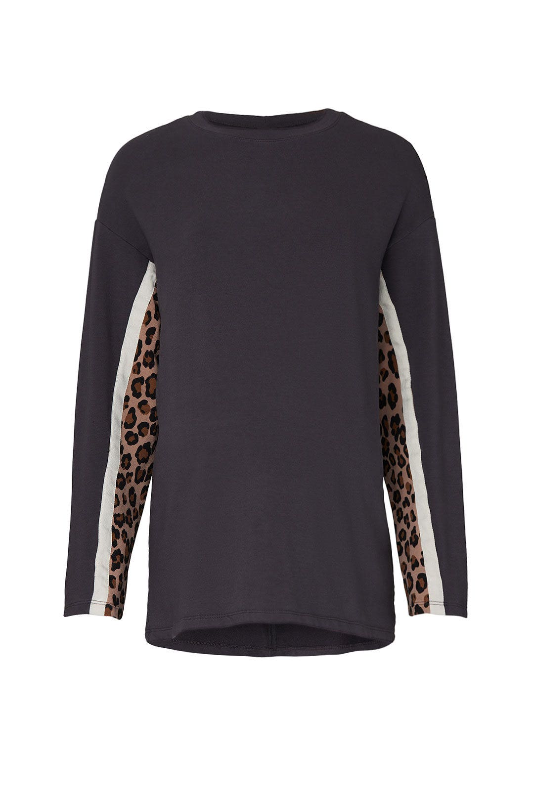 Paneled Leopard Maternity Sweatshirt by MONROW 4