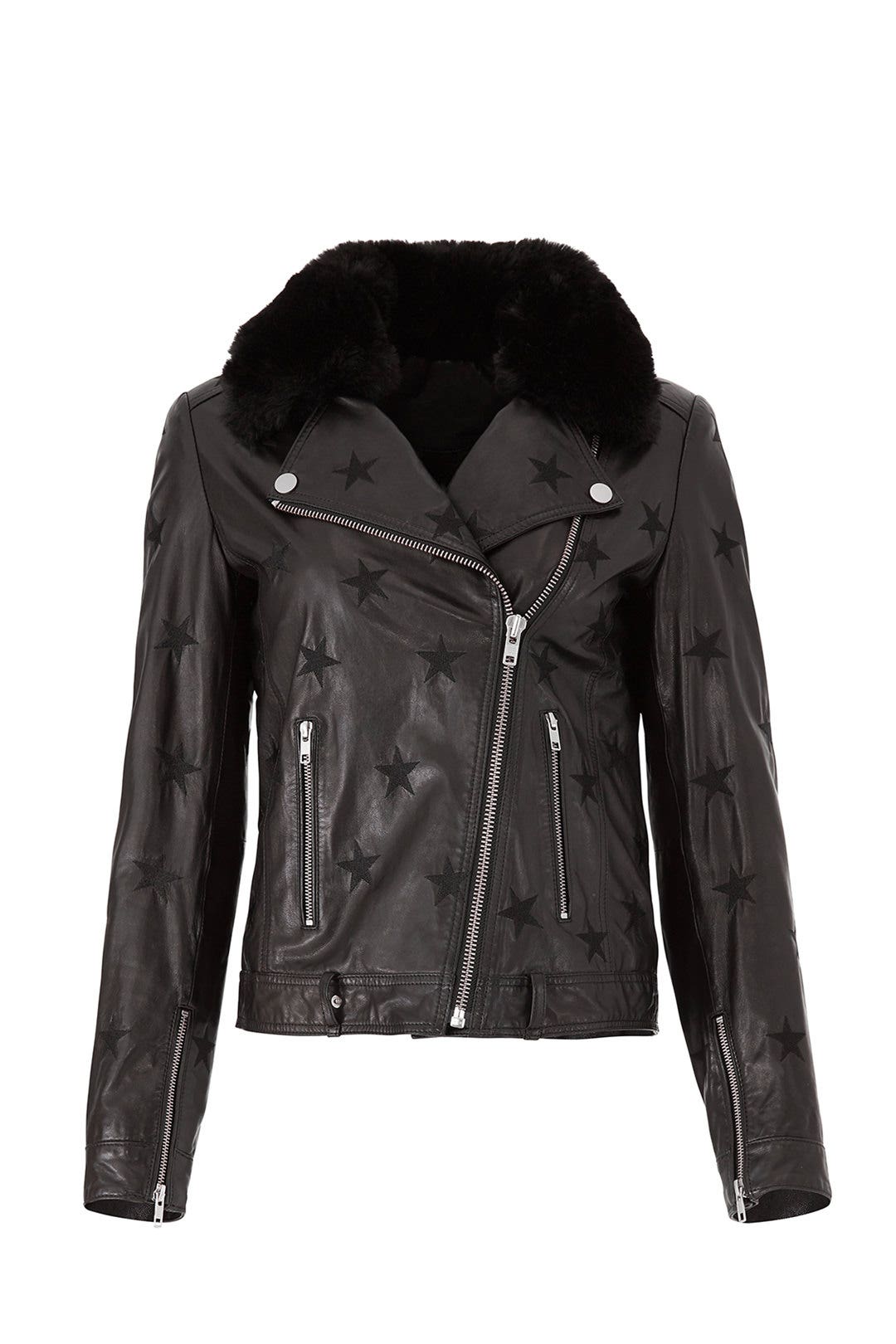 Black Seeing Stars Faux Fur Jacket by Samantha Sipos 3