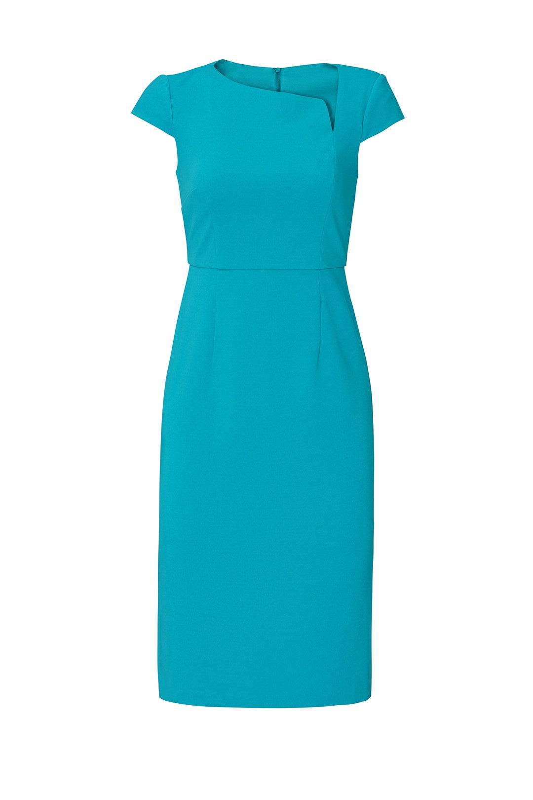 Blue Asymmetric V-Neck Sheath by Donna Morgan 3