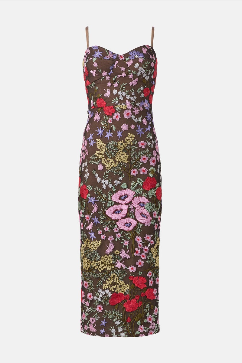 helena sequin floral cocktail dress Dress The Population Women's Helena Sequined Dress - Multi - Size L