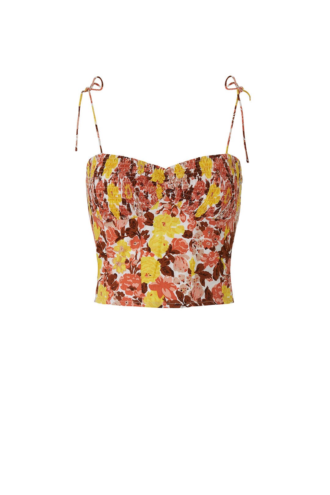 Shirred Floral Crop Top by S/W/F | Rent the Runway