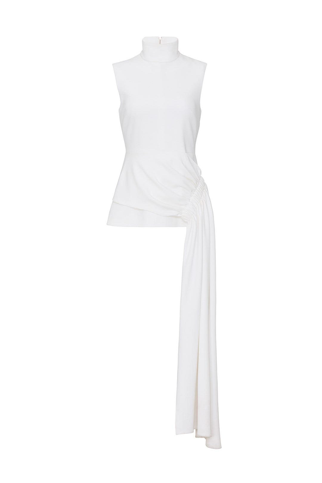 Shirred Drape Mockneck Top by Tibi