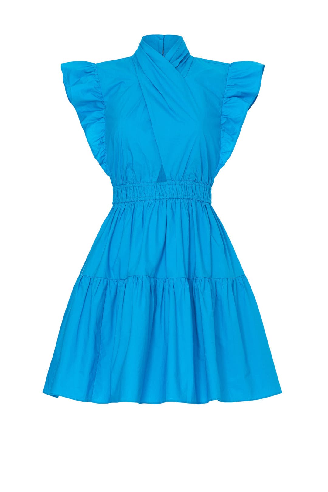 et.UNiVER Many way frill dress ブルー Lサイズ Final Sale Plus Size Sleeveless Multi Layered Ruffle Dress