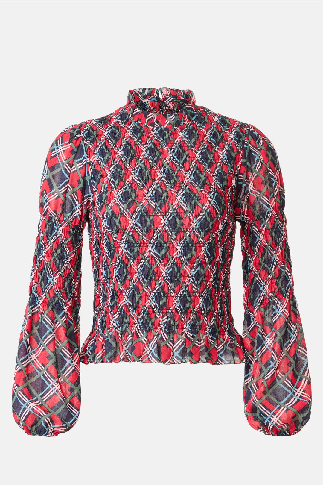 Smocked Ruffle Neck Top by Rixo x RTR 4