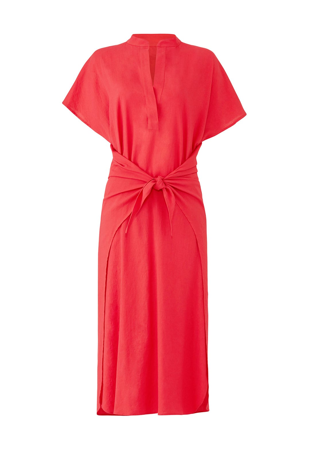 Red Wrap Front Dress by VINCE. 3