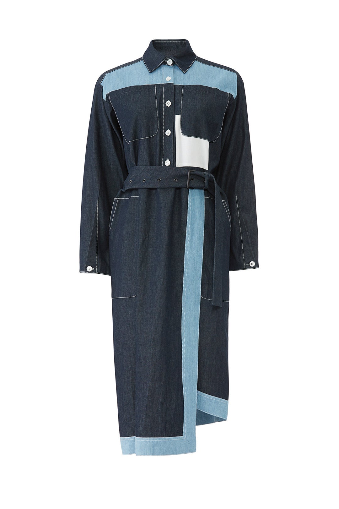 Two Tone Denim Shirtdress by Colovos 3