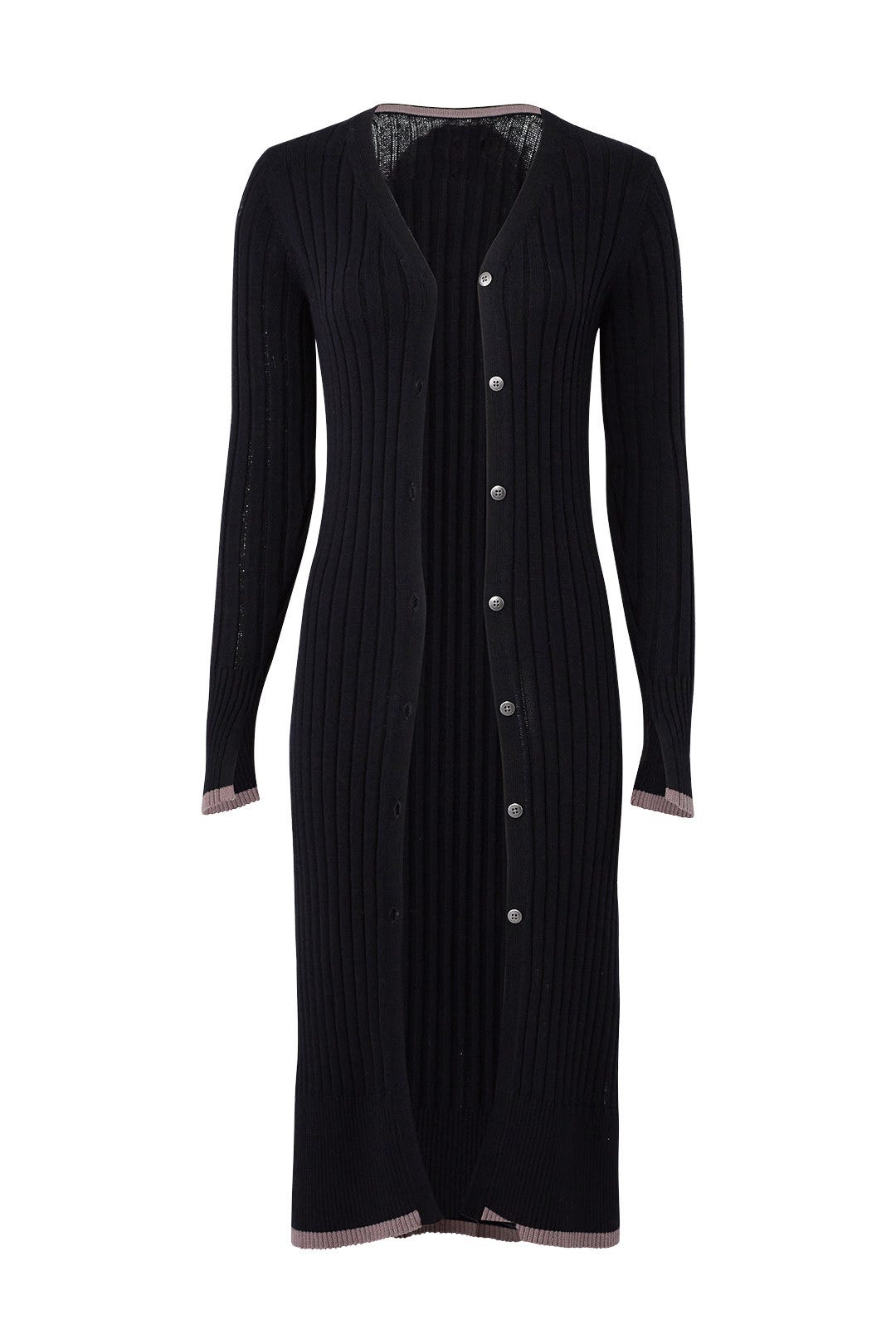 Black Ribbed Cardigan by Michael Stars 3