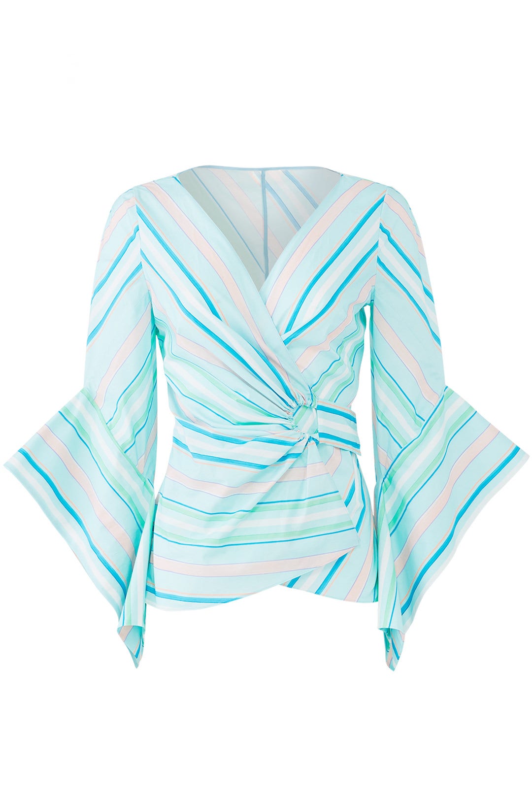 Mint Stripe Wrap Top by Peter Pilotto