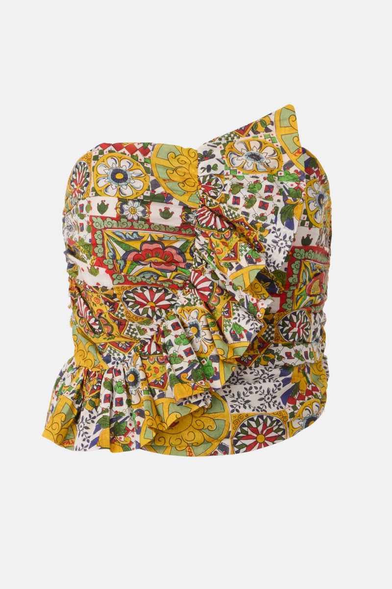 Yellow Abstract Hidalgo Top by Ro's Garden - Photo 4